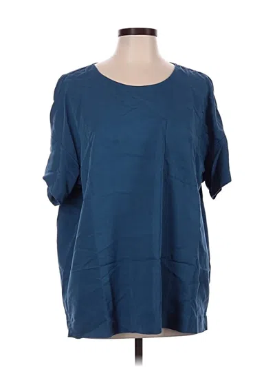 Pre-owned Lands' End 3/4 Sleeve T-shirt In Blue