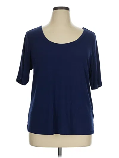Pre-owned Lands' End 3/4 Sleeve T-shirt In Blue