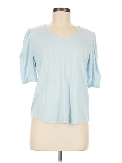 Pre-owned Lands' End 3/4 Sleeve T-shirt In Blue