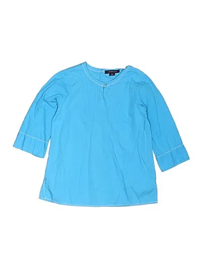 Pre-owned Lands' End Kids'  3/4 Sleeve T-shirt In Blue