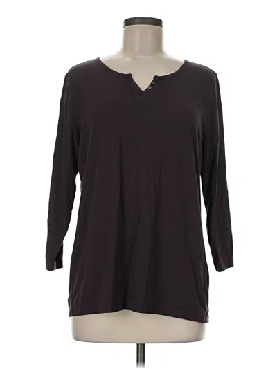 Pre-owned Lands' End 3/4 Sleeve T-shirt In Brown