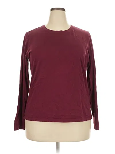 Pre-owned Lands' End 3/4 Sleeve T-shirt In Burgundy