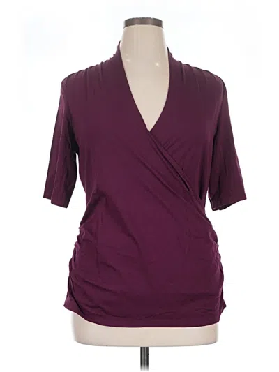 Pre-owned Lands' End 3/4 Sleeve T-shirt In Burgundy