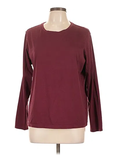 Pre-owned Lands' End 3/4 Sleeve T-shirt In Burgundy
