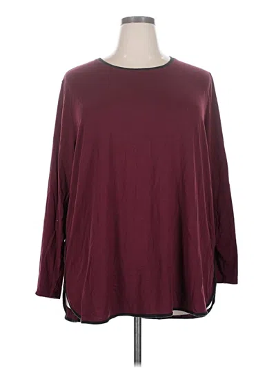 Pre-owned Lands' End 3/4 Sleeve T-shirt In Burgundy
