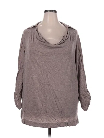 Pre-owned Lands' End 3/4 Sleeve T-shirt In Gray