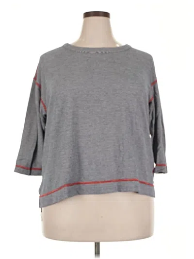 Pre-owned Lands' End 3/4 Sleeve T-shirt In Gray