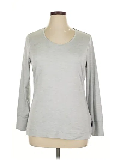 Pre-owned Lands' End 3/4 Sleeve T-shirt In Gray