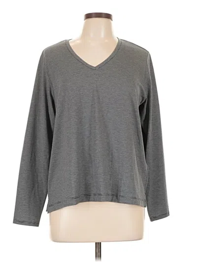 Pre-owned Lands' End 3/4 Sleeve T-shirt In Gray