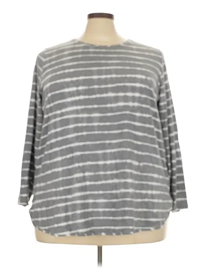 Pre-owned Lands' End 3/4 Sleeve T-shirt In Gray