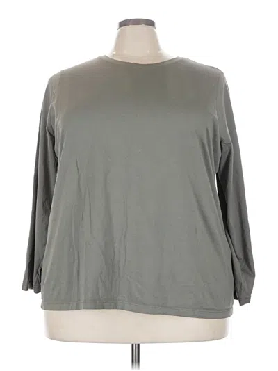 Pre-owned Lands' End 3/4 Sleeve T-shirt In Gray