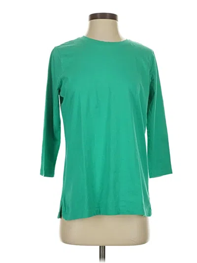 Pre-owned Lands' End 3/4 Sleeve T-shirt In Green