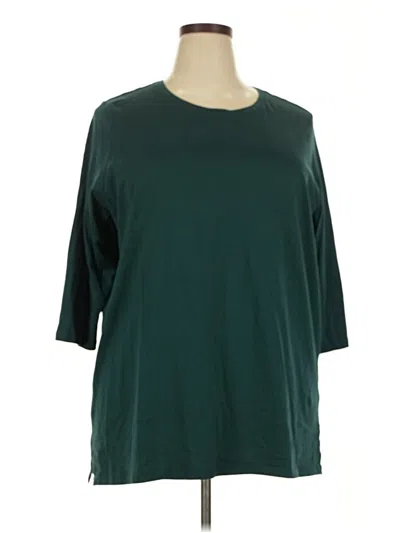 Pre-owned Lands' End 3/4 Sleeve T-shirt In Green