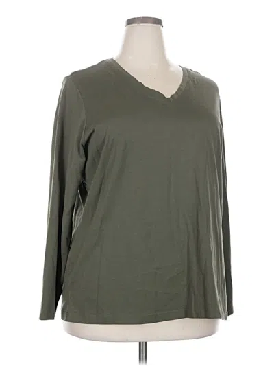 Pre-owned Lands' End 3/4 Sleeve T-shirt In Green