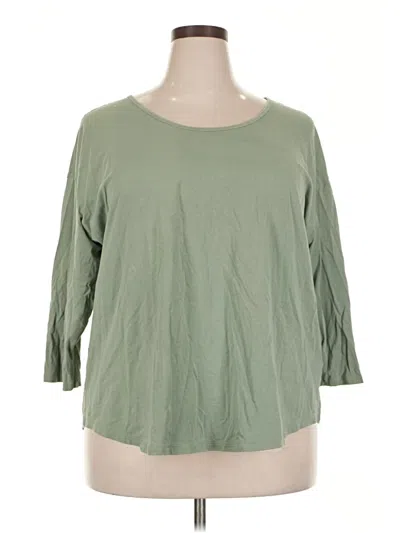 Pre-owned Lands' End 3/4 Sleeve T-shirt In Green