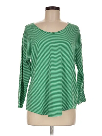 Pre-owned Lands' End 3/4 Sleeve T-shirt In Green