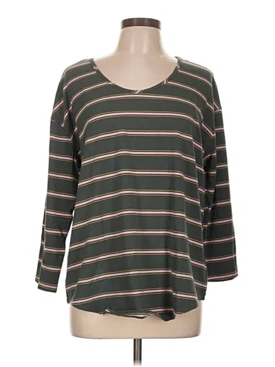 Pre-owned Lands' End 3/4 Sleeve T-shirt In Green