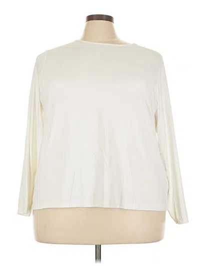 Pre-owned Lands' End 3/4 Sleeve T-shirt In Ivory