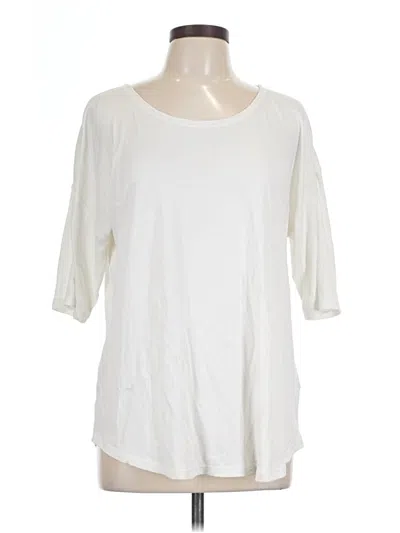 Pre-owned Lands' End 3/4 Sleeve T-shirt In Ivory