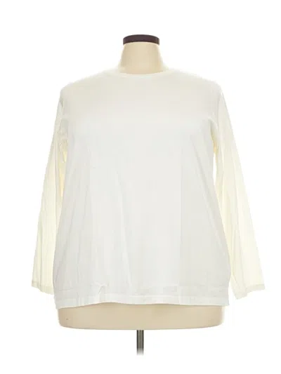 Pre-owned Lands' End 3/4 Sleeve T-shirt In Ivory