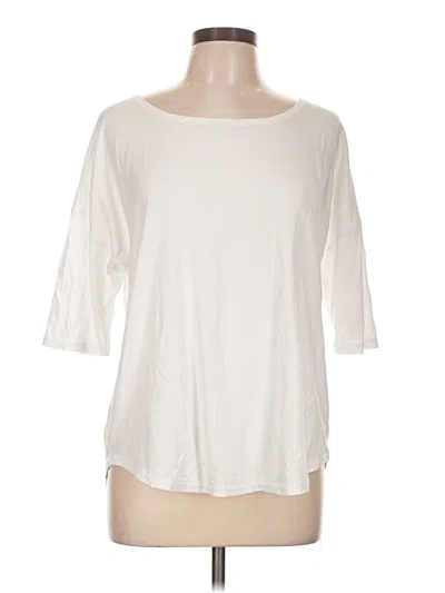 Pre-owned Lands' End 3/4 Sleeve T-shirt In Ivory