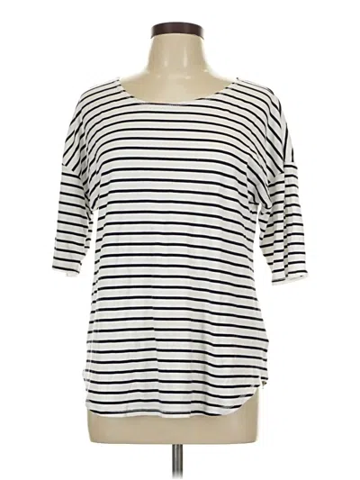 Pre-owned Lands' End 3/4 Sleeve T-shirt In Ivory