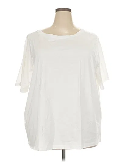 Pre-owned Lands' End 3/4 Sleeve T-shirt In Ivory