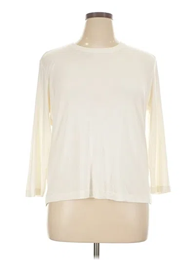 Pre-owned Lands' End 3/4 Sleeve T-shirt In Ivory