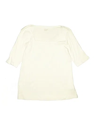 Pre-owned Lands' End Kids'  3/4 Sleeve T-shirt In Ivory