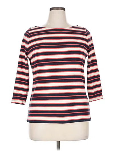 Pre-owned Lands' End 3/4 Sleeve T-shirt In Orange