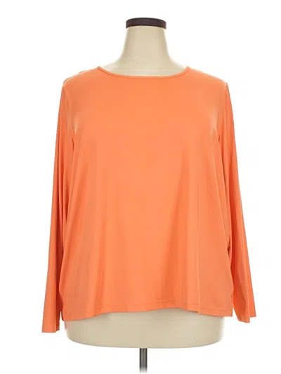 Pre-owned Lands' End 3/4 Sleeve T-shirt In Orange