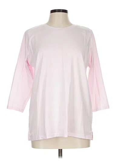Pre-owned Lands' End 3/4 Sleeve T-shirt In Pink