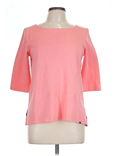 Pre-owned Lands' End 3/4 Sleeve T-shirt In Pink