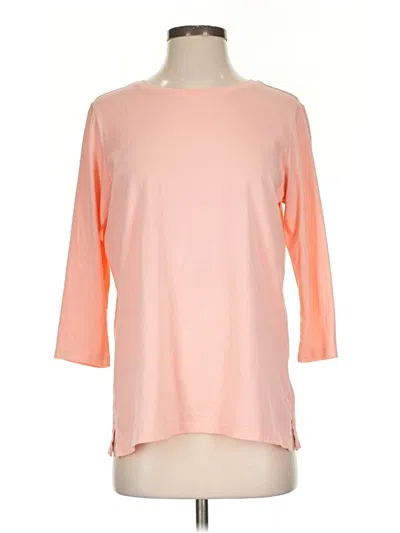 Pre-owned Lands' End 3/4 Sleeve T-shirt In Pink