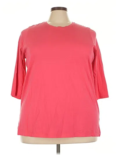 Pre-owned Lands' End 3/4 Sleeve T-shirt In Pink