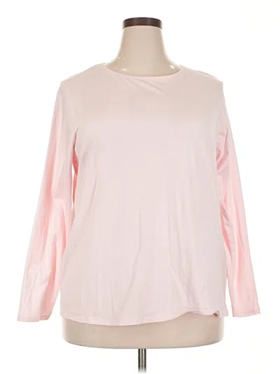 Pre-owned Lands' End 3/4 Sleeve T-shirt In Pink