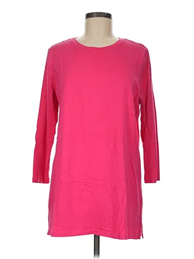 Pre-owned Lands' End 3/4 Sleeve T-shirt In Pink