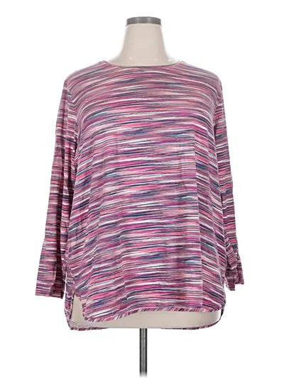 Pre-owned Lands' End 3/4 Sleeve T-shirt In Pink