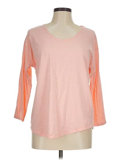 Pre-owned Lands' End 3/4 Sleeve T-shirt In Pink