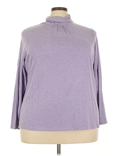 Pre-owned Lands' End 3/4 Sleeve T-shirt In Purple