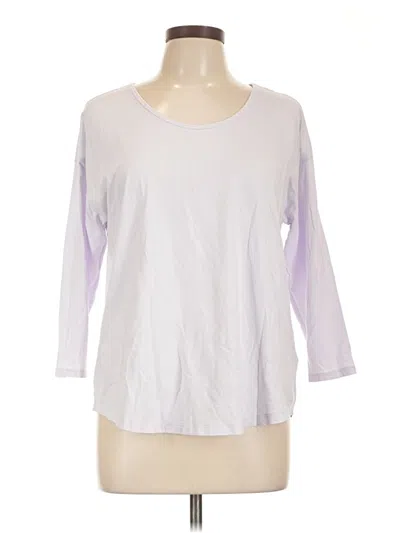 Pre-owned Lands' End 3/4 Sleeve T-shirt In Purple