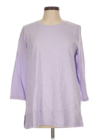 Pre-owned Lands' End 3/4 Sleeve T-shirt In Purple