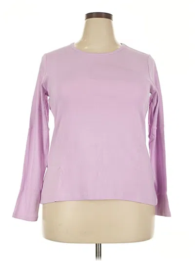 Pre-owned Lands' End 3/4 Sleeve T-shirt In Purple