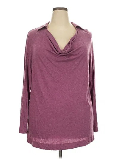 Pre-owned Lands' End 3/4 Sleeve T-shirt In Purple