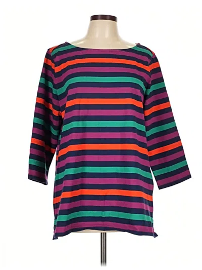 Pre-owned Lands' End 3/4 Sleeve T-shirt In Purple