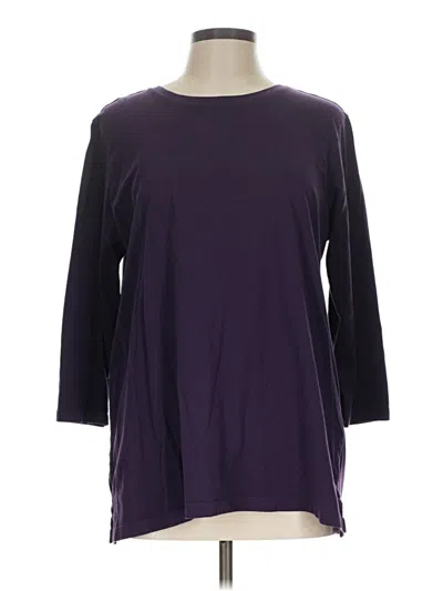 Pre-owned Lands' End 3/4 Sleeve T-shirt In Purple