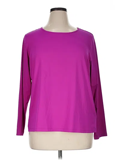 Pre-owned Lands' End 3/4 Sleeve T-shirt In Purple