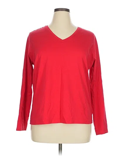 Pre-owned Lands' End 3/4 Sleeve T-shirt In Red