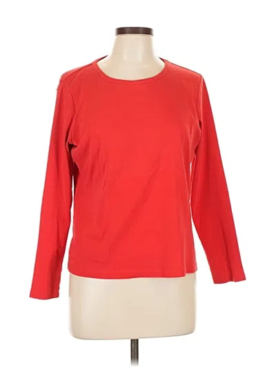 Pre-owned Lands' End 3/4 Sleeve T-shirt In Red