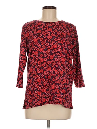 Pre-owned Lands' End 3/4 Sleeve T-shirt In Red